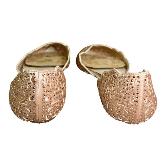 BETSEY JOHNSON Lucy Pink Rhinestones Cutout Pointed Slip On Flats Shoes Size 5 - Picture 4 of 10